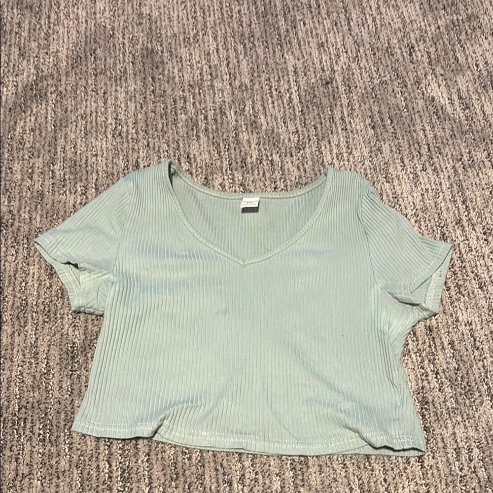 Mint Green Ribbed Women's Top